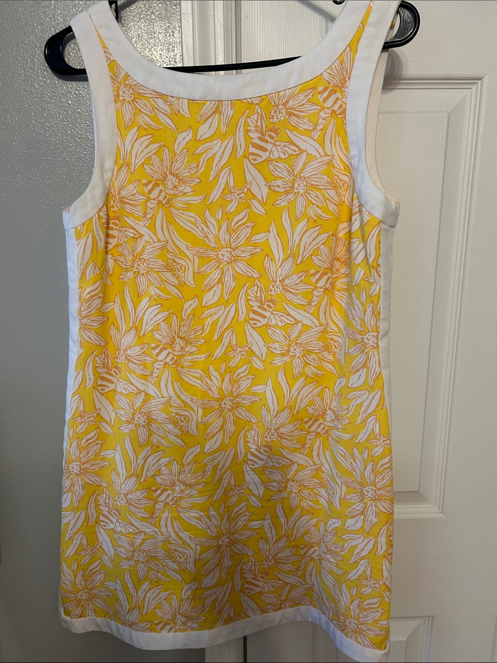 Lilly Pulitzer Yellow & White Floral Mini Shift Dress/romper - Picture 2 of 4